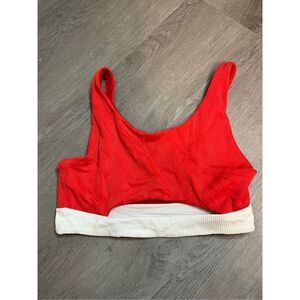 OneOne Swimsuit Top Size Small Red and White